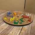 thumbnail image 3 of Game Fast Track Game Wood 35.5cm Diameter Family Board Game Brown, 3 of 8