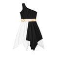 thumbnail image 4 of Yartina Robe de Danse Asymétrique pour Filles, Tunique de Prière Lituricale, Noir 6, 4 of 5