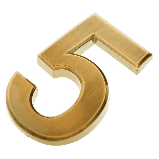 jifeng Golden Self- Door Number Sign Plaque Office Building Sticky Numeric Digit Plate Number 5