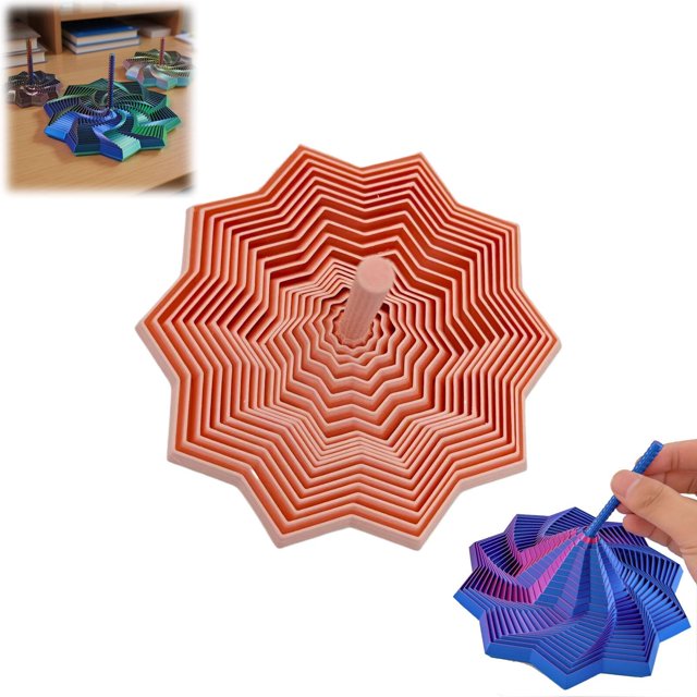 Stress And Release Puzzle Toy Sensory Expansion Star 3D Printed Decagonal Radish Tower With Handle