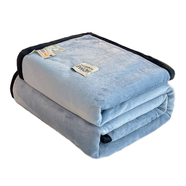 Matoen12 Solid Color Flannel Blankets for All Season, Polyester Soft Throw Blanket Lightweight Air Conditioning Quilt for Nap Sleep, Modern Style Home Decor Ideal for Gift, 40"x55", 1PC, Blue