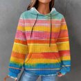 thumbnail image 1 of Simua Chandails à Capuche pour Femmes à Rayures Colorées, Chandails à Capuche à Cordon, Chandail à Enfiler Décontracté de Sport, Haut Chemise avec Poches, 1 of 6