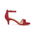 thumbnail image 3 of BLISSFUL STEP Sandales à Petits Talons pour Femmes à Brides, Bout Ouvert, Cheville, Rouges 9, 3 of 7