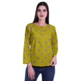 thumbnail image 1 of Moomaya Haut à Manches Longues Imprimé avec Patte de Boutonnage, Col Rond, Tunique d'Été Décontractée pour Femme, 1 of 5