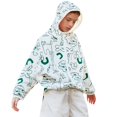thumbnail image 1 of Kids Sun Protection Zip Hoodie Lightweight Long Sleeve Rash Guard with Hood Swim Cover Up Light Green 7 Years-8 Years, 1 of 4