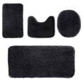thumbnail image 2 of Meitianfacai Solid Color Bath Mats 4 Set Bathroom Rugs For 4 Pcs Toilet Mats Universal Soft Comfortable Water Absorption Non-Slip Thick Machine Washable Easier To Dry Dark, 2 of 8