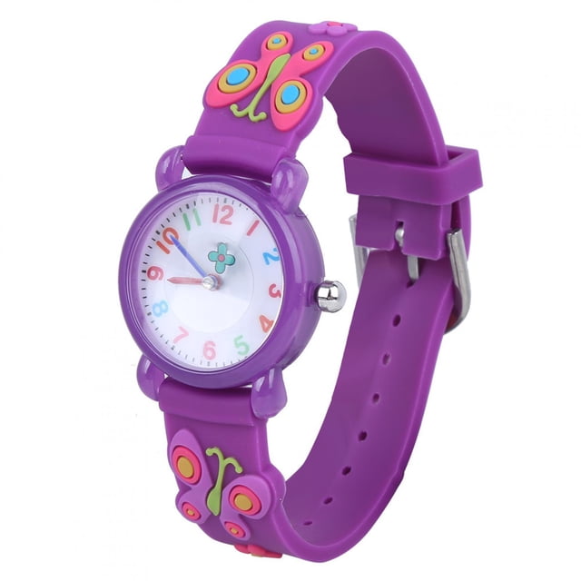 Adjustable Durable Watch, Wrist Watch For Kids Boys Girls Decoration Purple,Rose Red
