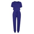thumbnail image 4 of Timegard Ensembles 2 Pcs pour Femmes Été T-Shirts à Manches Courtes et Pantalons à Cordon avec Poches Ensembles Décontractés Confortables, 4 of 5