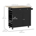 thumbnail image 3 of HOMCOM Rolling Kitchen Island with Drop Leaf, Portable Kitchen Island Black, 3 of 10
