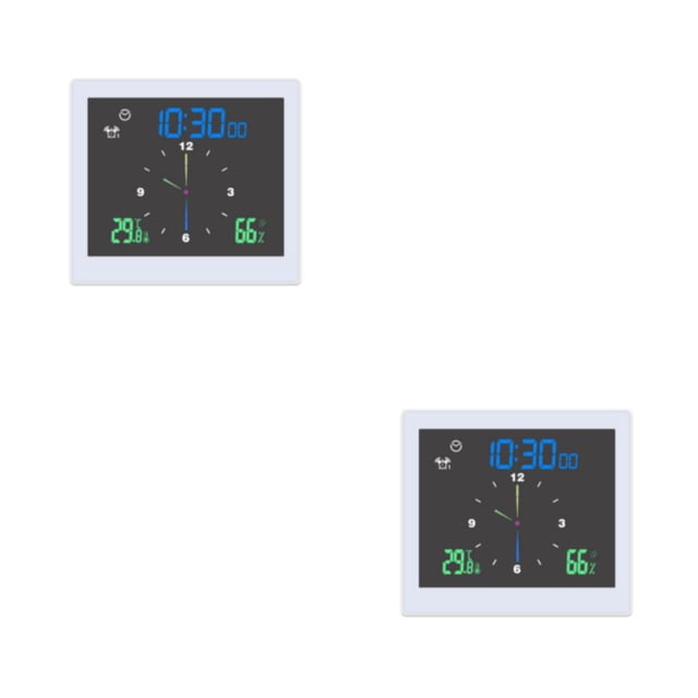 yingyy 1/2/3/5 5 Inch Digital Weather Station Indoor Outdoor Touch Window Electronic Hydrometer Waterproof Double Clock White 2PCS
