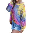 thumbnail image 3 of Women Tie Dyed Rainbow Printed Long Sleeve Sweatshirt, 3 of 6