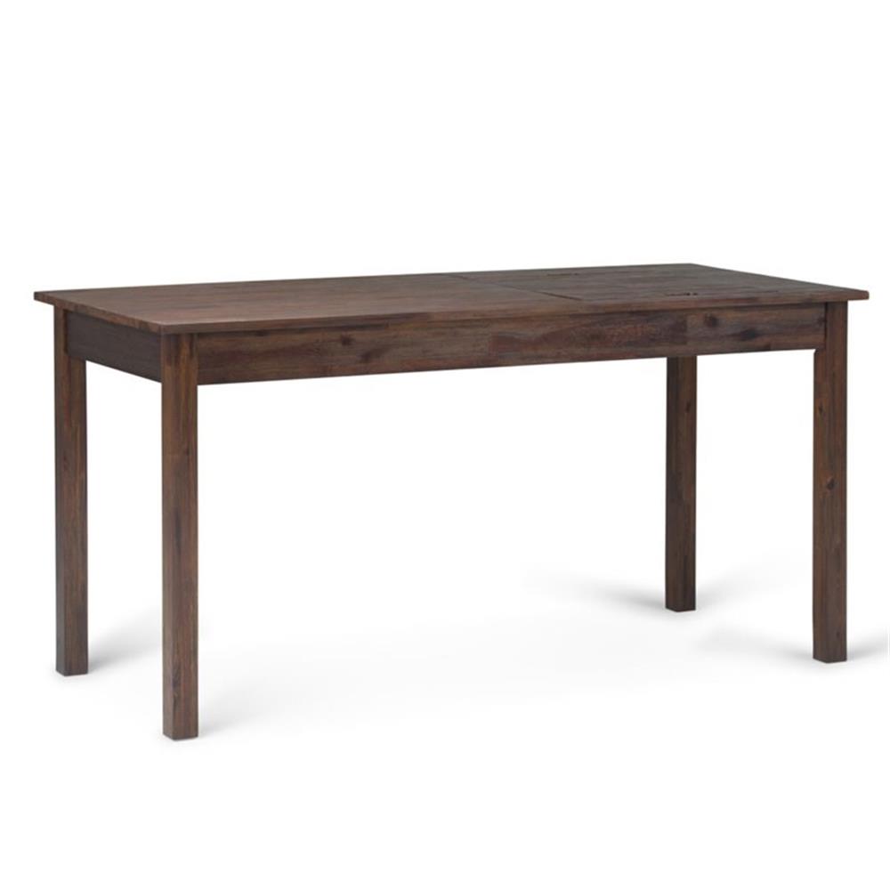 Allora Contemporary Computer Desk in Distressed Charcoal Brown