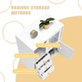 thumbnail image 3 of Buffet, Armoire d'Appoint Blanche avec Porte Coulissante en Verre, 3 Tiroirs, Buffet Moderne avec Rangement - BCAL098WH, 3 of 7