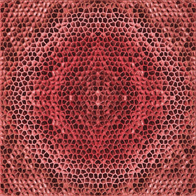 Ahgly Company Tapis d'Intérieur Lavable en Machine Carré Transitionnel Rouge Canneberge, 7 Pieds Carré