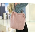thumbnail image 2 of Sacs Fourre-Tout en Velours Côtelé pour Femmes, Sac à Bandoulière Léger Réutilisable, Sacs de Magasinage Légers Grande Capacité, Sacs à Main Rétro Décontractés, Sangle Renforcée, Rose, 2 of 8