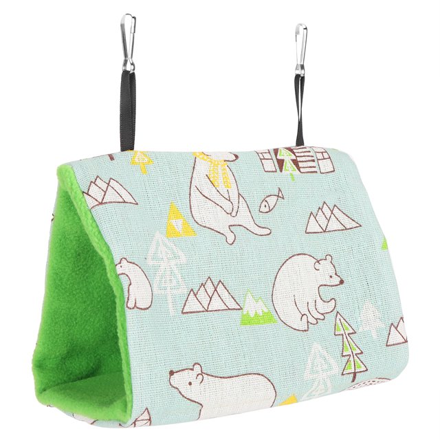 AMONIDA Pet Supplies, Triangular Shape Bird Hanging Bed Washable Bear Pattern Bird Hammock Easy To Hang For Bird Cage