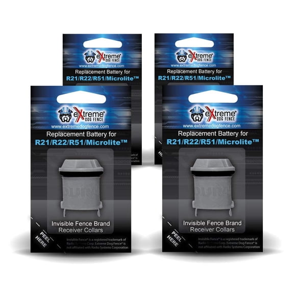 Invisible Fence Collar Replacement Battery - New Improved Ultra Life Battery for Invisible Fence Brand Electric Dog Fence Collars (R21, R22, R51, Microlite, Computer Collar) - 4 Pack