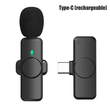 Amdohai Microphone Cravate Sans Fil Réduction du Bruit Mini Micro Portable à Pince Micro à Revers Omnidirectionnel 360° Type-C/IOS pour Diffusion en Direct Enregistrement Sonore