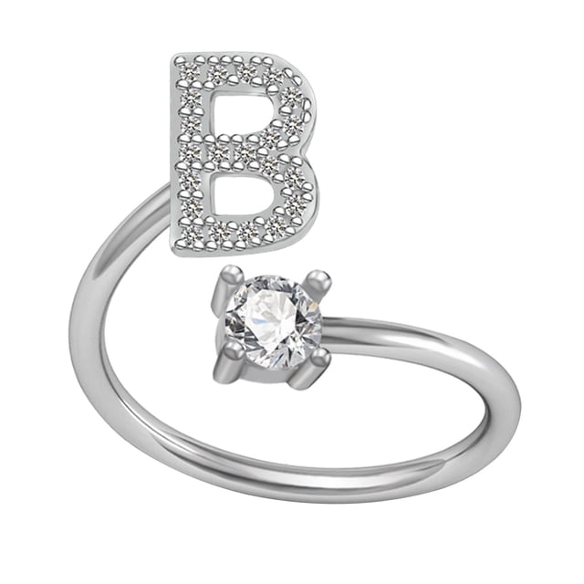 PVCS Bague Mode Exquise 26 Style Alphabet Anglais Lettre Bague en Cuivre