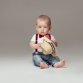 thumbnail image 5 of SHOWERORO 1 Set Kids Suspenders Bowtie Set Prevent Slipping Dark Red for School Functions, 5 of 5