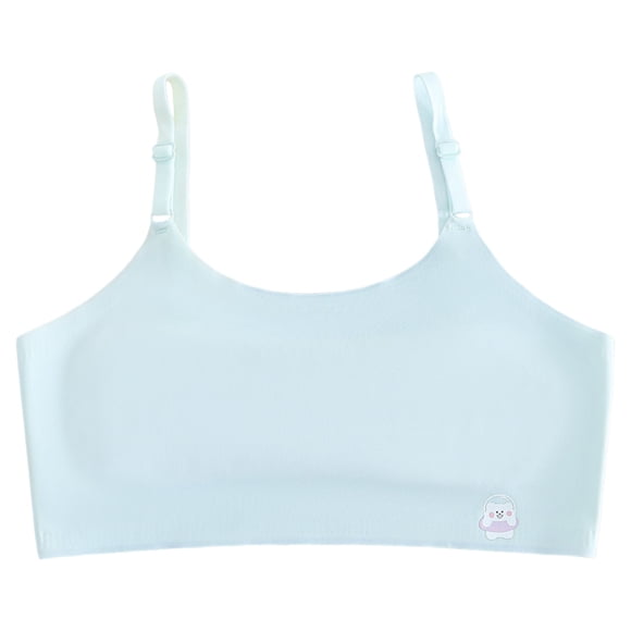 Splozh Girls Training Bra Padded Kids Girls Underwear Bra Vest Children Adjustable Shoulder Strap Underclothes Undies Clothes Green,10-12 Years
