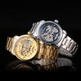 thumbnail image 4 of WINNER Golden Stainless Steel Men's Automatic Skeleton Watch with Round Dial, 39mm, Gift Box Included, 4 of 6