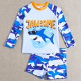 thumbnail image 2 of MIASHUI Boys Two Piece Rash Guard Swimsuits Sets Kids Long Sleeve Sunsuit,Dark Blue,6-7 Years, 2 of 7