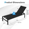 thumbnail image 2 of Gymax Chaise Longue de Patio Réglable avec Dossier à 6 Positions Noir, 2 of 9