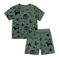 thumbnail image 1 of Tenues d'Hiver pour Garçon Bébé Ensemble 2 Pcs T-Shirt à Manches Courtes Imprimé Floral avec Shorts, 1 of 2