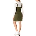 thumbnail image 3 of INSPIRE CHIC Robe en Denim pour Femme Printemps Été à Bretelles Ajustables Coupe Évasée Vert Armée 2TG, 3 of 6