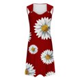 thumbnail image 4 of Penkiiy Robes de Printemps pour Femmes 2024 Décontractées Imprimées Amples Sans Manches Couleur Unie Col Rond Tempérament Élégantes Robes Dos Nu S Rouge, 4 of 5