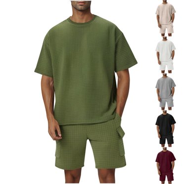 Weiqiqre Ensemble Court 2 Pcs Tenues d'Été T-Shirt à Manches Courtes Mode et Ensemble de Shorts Tenues Décontractées de Plage