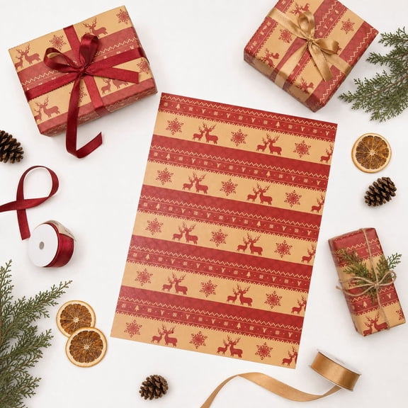 Papier d'Emballage Cadeau de Noël Feuilles d'Emballage pour Cadeaux Festifs des Fêtes