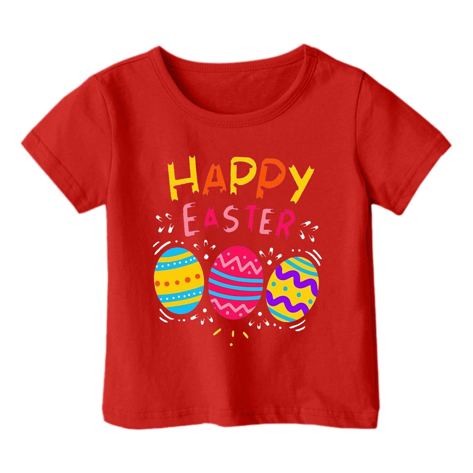 PMVFHDE T-Shirt d'Été pour Filles à Imprimé Graphique Mignon, Col Rond, Manches Courtes – Haut Décontracté Respirant pour Enfants, Jeux Extérieurs, T-Shirt Décontracté d'Été Rouge, 8-9 Ans