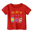 thumbnail image 1 of PMVFHDE T-Shirt d'Été pour Filles à Imprimé Graphique Mignon, Col Rond, Manches Courtes – Haut Décontracté Respirant pour Enfants, Jeux Extérieurs, T-Shirt Décontracté d'Été Rouge, 12-13 Ans, 1 of 4