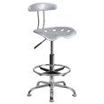 thumbnail image 1 of Vibrant Silver and Chrome Drafting Stool with Tractor Seat, 1 of 9