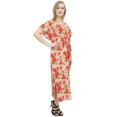 thumbnail image 3 of Bimba Kaftan Long Maxi à Fleurs Pêche pour Femme en Coton, Couvre-Maillot, Robe de Demoiselle d'Honneur-10, 3 of 6