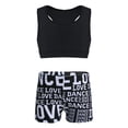 thumbnail image 1 of inhzoy Kids Girls Basic 2 Piece Active Outfit Racer Back Crop Top and Shorts Set for Gymnastics Dancing Workout Black S, 1 of 7