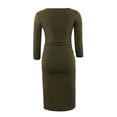 thumbnail image 5 of TIMIFIS Robe Moulante de Maternité pour Femme Froncée sur le Côté Robe à Manches 3/4 pour Usage Quotidien Été Décontractée Unie Mini Robes - Printemps/été, 5 of 5