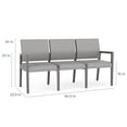 thumbnail image 3 of Pemberly Row Waiting Reception 3 Seat Tandem Seating No Center Arms in Gray, 3 of 5