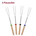thumbnail image 4 of Fourchette de Barbecue en Forme de U Brochette de Hot-Dog Manche en Bois Bâtons de Rôtissage Extensibles Accessoires de BBQ Légers en Acier Inoxydable, 4 of 7