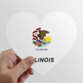 thumbnail image 1 of American State Flag Contour Illino Is Heart Vinyl Sticker Bicycle Bottle Decal, 1 of 3