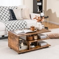 thumbnail image 2 of Giantex Rectangular Accent Table,  Coffee Table w/L-Shaped Middle Shelf, Cocktail Table Sofa Table, Geometric Center Table, 2 of 9