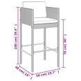 thumbnail image 4 of vidaXL Ensemble de Bar de Jardin 9 Pcs avec Coussins en Rotin Gris, 4 of 4