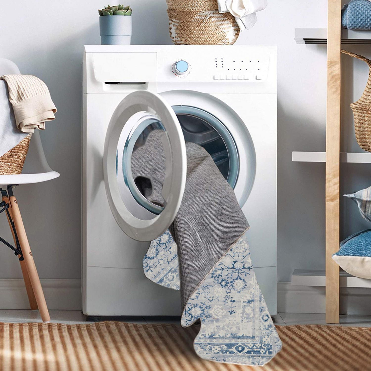 Tapis d'appoint lavable Harris 3 pi x 5 pi gris et ivoire