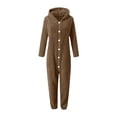 thumbnail image 4 of Pyjama d'Hiver pour Filles Combinaison à Capuche à Manches Longues pour Filles Pyjama Uni pour Chaleur Hivernale Décontractée Combinaison à Manches Longues, 4 of 6
