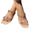 thumbnail image 4 of BADHUD Women's Flat Sandals Flat Slide Sandals with Rhinestone Open Toe Slide Sandals Comfort Casual Walking Sandals, 4 of 5