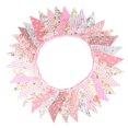 thumbnail image 1 of 33 Ft Vintage Flower Fabric Bunting Banner 36 Triangle Flag For Party Decor, 1 of 9