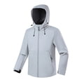 thumbnail image 2 of Mceream Raincoats for Men Casual Solid Color Windbreaker Drawstring Jackets Fashion Functional Pockets Coats Climb Travel Plus Size Outwear Chaqueta TéRmica Para Hombre White XXXL, 2 of 8