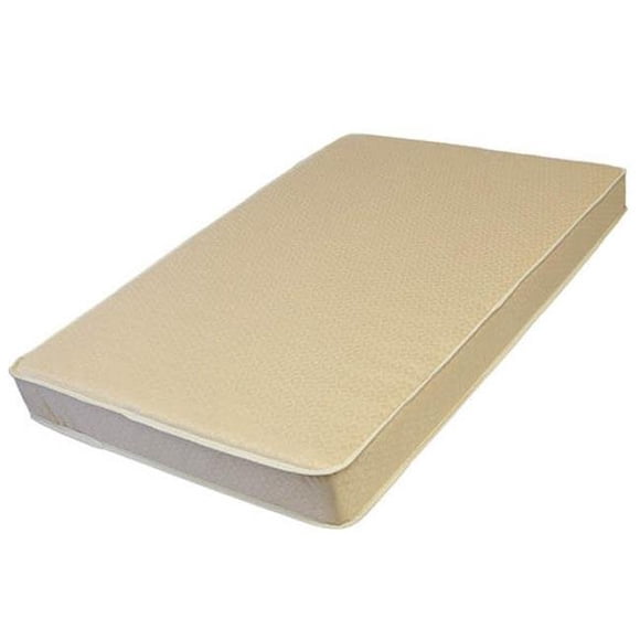 L A BABY 3508-ORGJ 3-Inch Thick Compact Crib Mattress With Organic Cotton Layer- Ecru